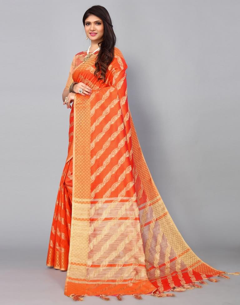 Orange Silk Saree | Sudathi