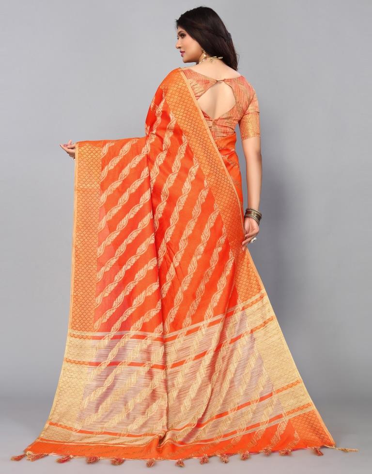 Orange Silk Saree | Sudathi