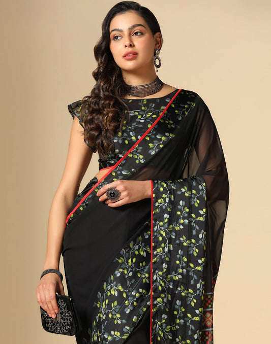 Black Georgette Saree | Leemboodi