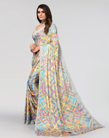 Grey Printed Saree | Sudathi