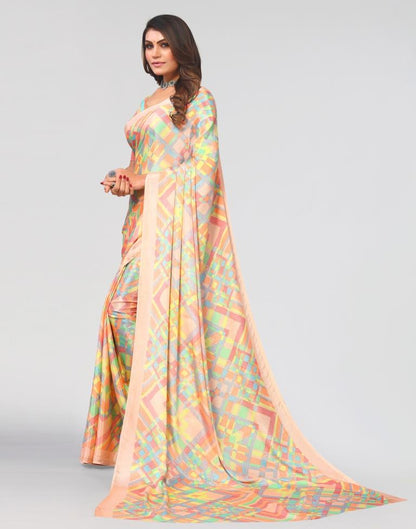 Orange Printed Saree | Sudathi