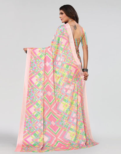 Pink Printed Saree | Leemboodi