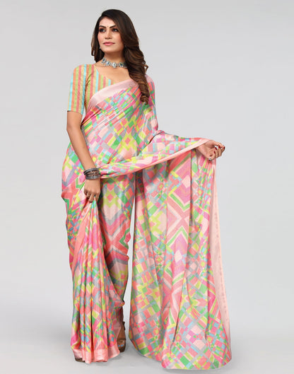 Pink Printed Saree | Leemboodi