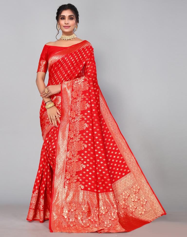 Red Banarasi Silk Saree | Sudathi