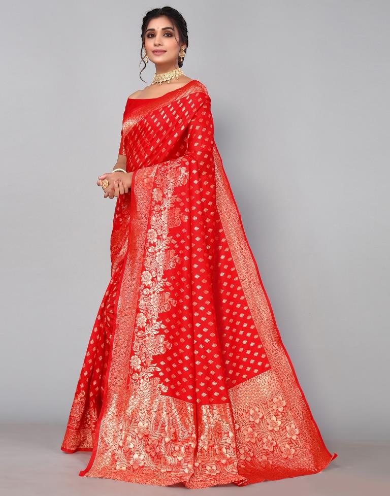 Red Banarasi Silk Saree | Sudathi
