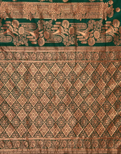 Dark Green Banarasi Silk Saree | Sudathi