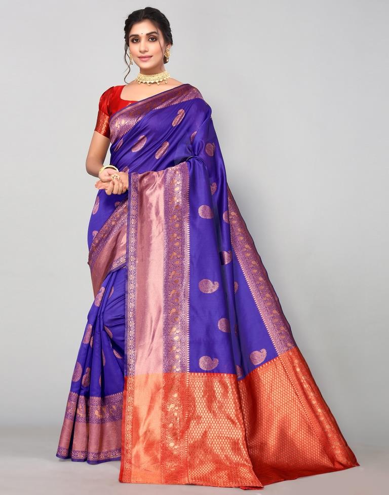 Violet Banarasi Silk Saree | Sudathi