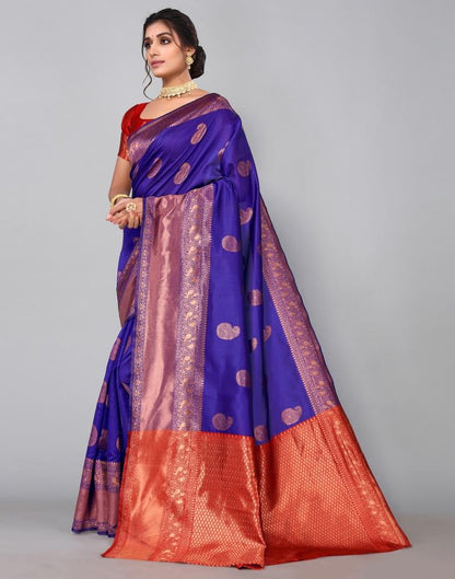 Violet Banarasi Silk Saree | Sudathi
