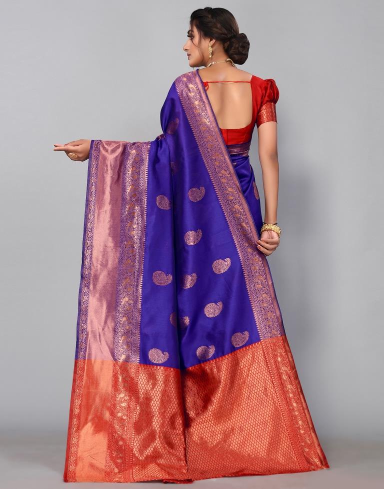 Violet Banarasi Silk Saree | Sudathi
