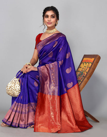 Violet Banarasi Silk Saree | Sudathi
