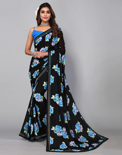 Black Georgette Saree | Sudathi