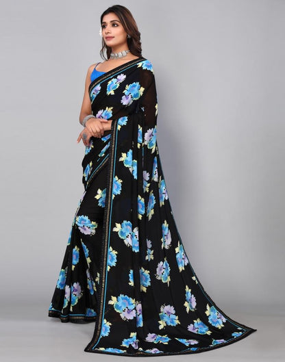 Black Georgette Saree | Sudathi