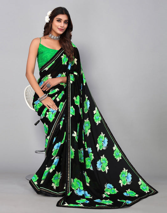 Black Georgette Saree | Sudathi