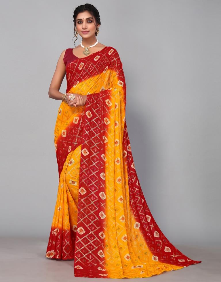 Yellow Georgette Saree | Sudathi