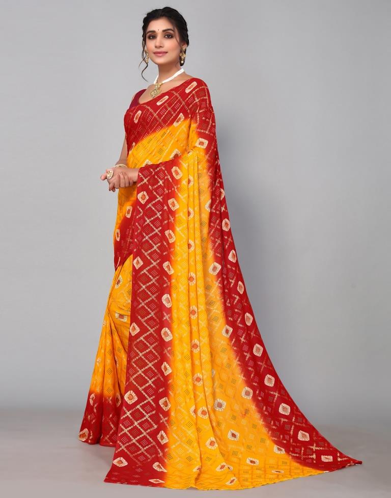 Yellow Georgette Saree | Sudathi