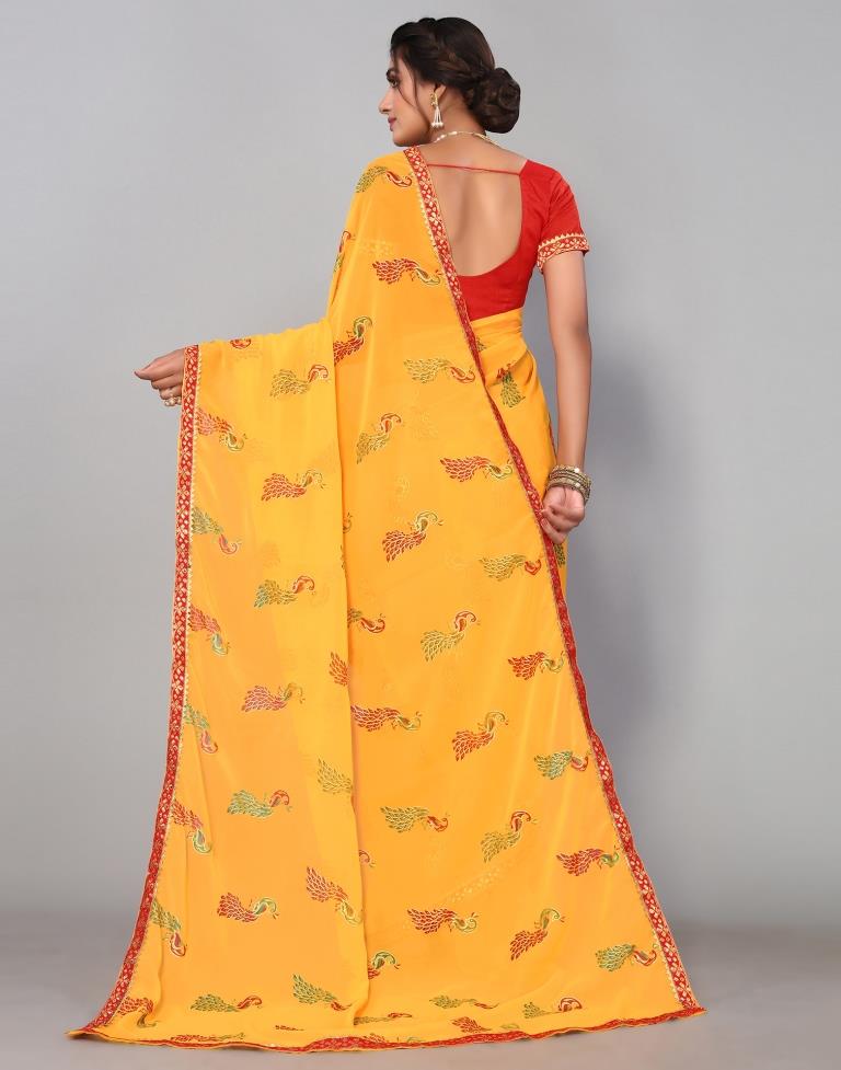 Yellow Georgette Saree | Sudathi