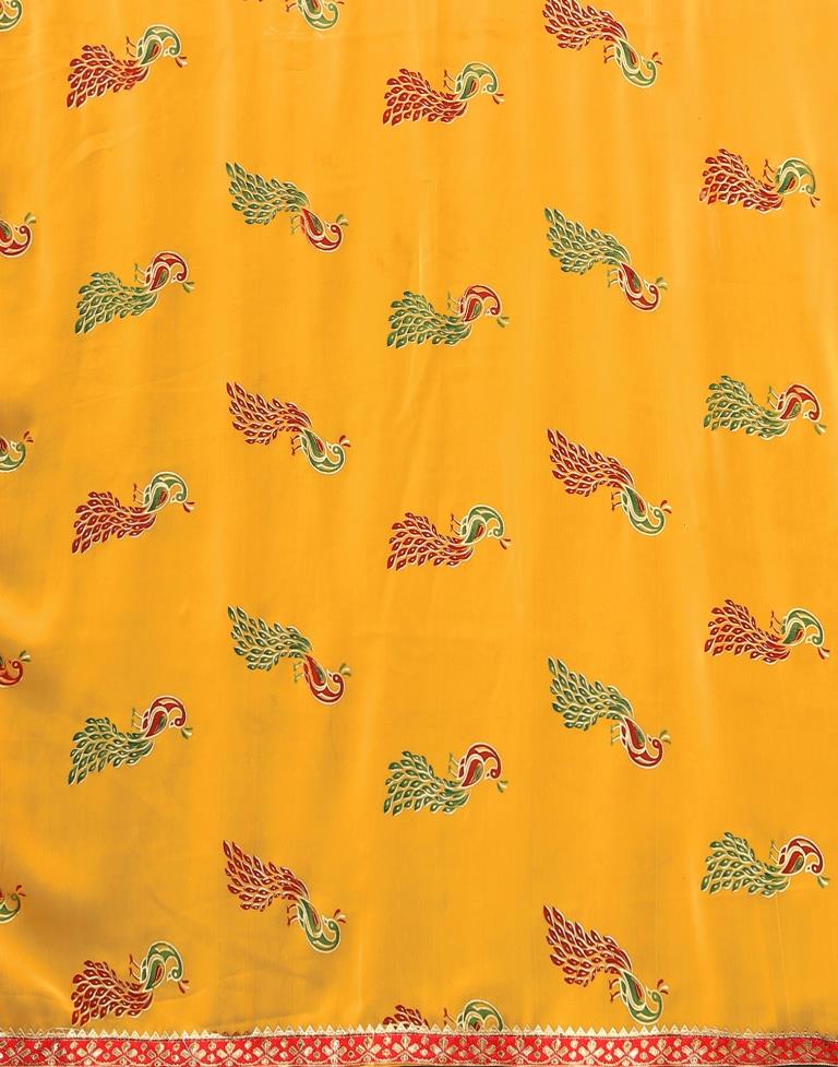 Yellow Georgette Saree | Sudathi