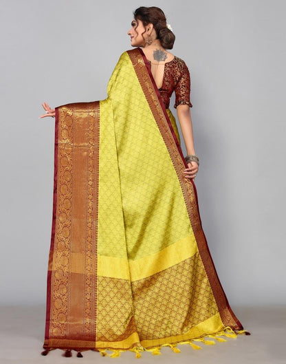 Lemon Green Kanjivaram Silk Saree | Sudathi