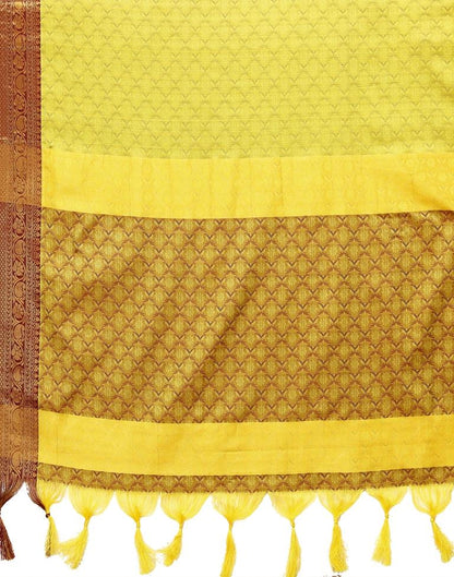 Lemon Green Kanjivaram Silk Saree | Sudathi