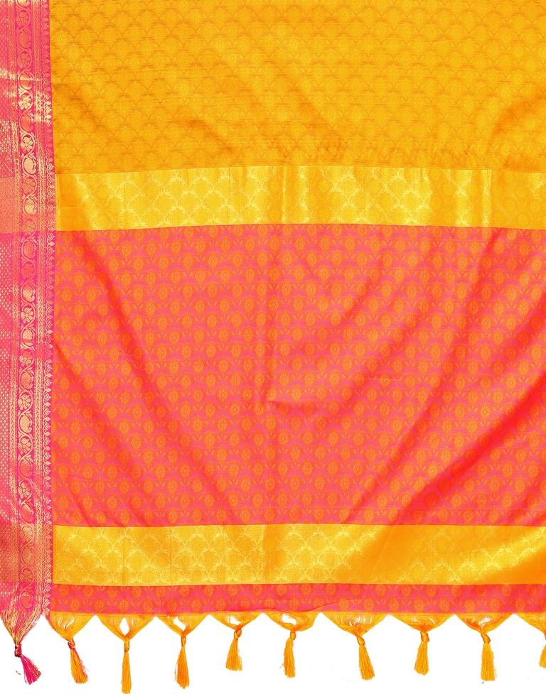 Mustard Yellow Kanjivaram Silk Saree | Sudathi