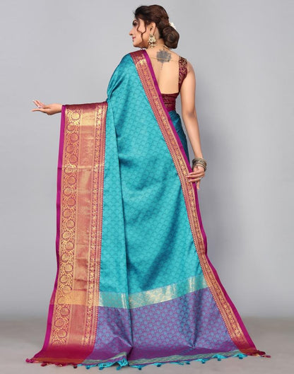 Sky Blue Kanjivaram Silk Saree | Sudathi