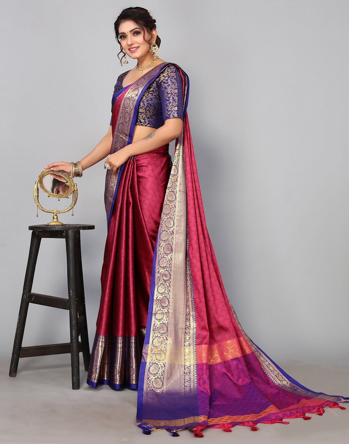 Purple Kanjivaram Silk Saree | Sudathi