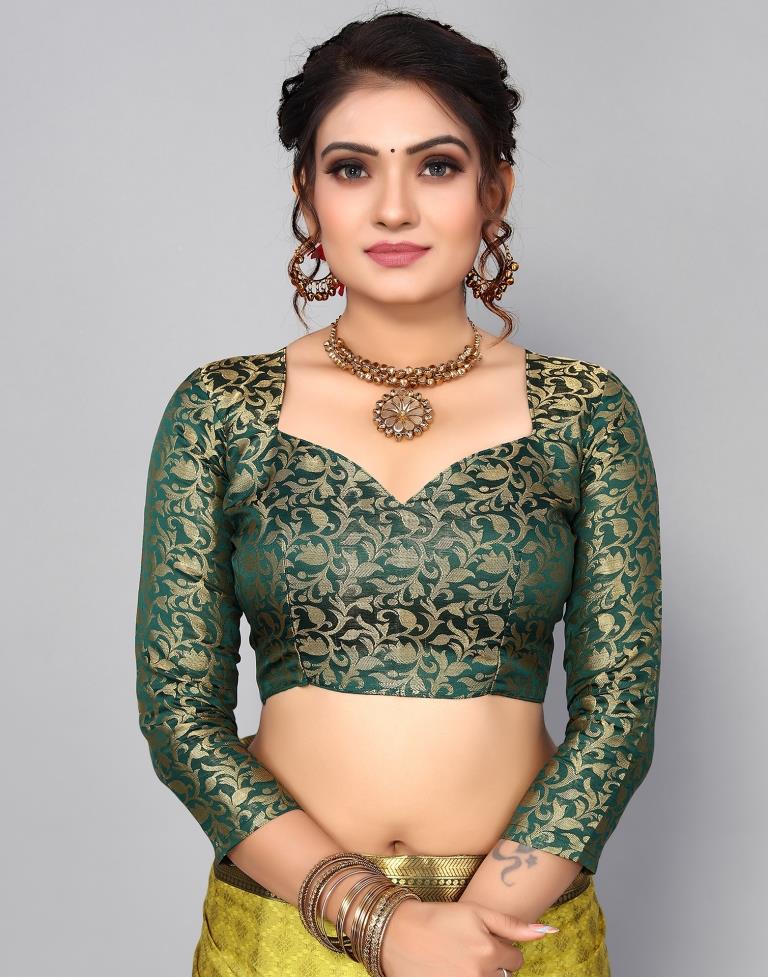 Lemon Green Kanjivaram Silk Saree | Sudathi