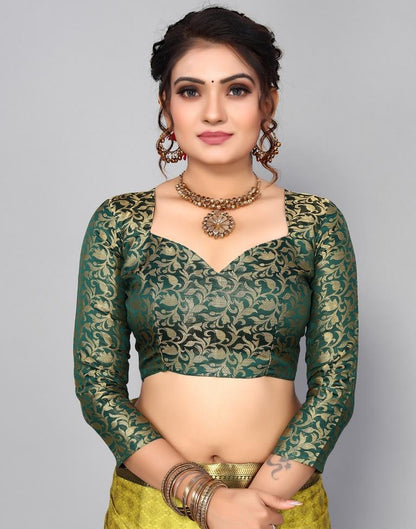 Lemon Green Kanjivaram Silk Saree | Sudathi