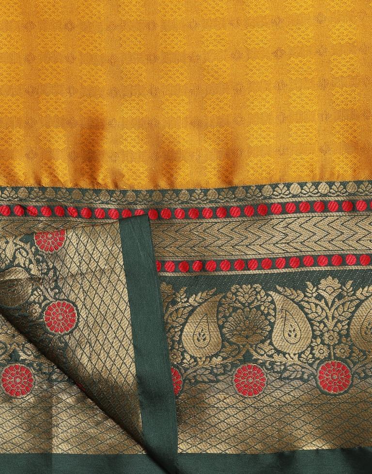 Mustard Yellow Silk Weaving Saree
