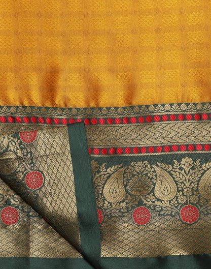 Mustard Yellow Silk Weaving Saree