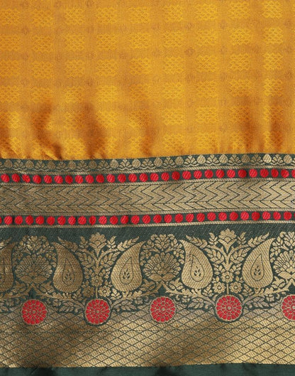 Mustard Yellow Silk Weaving Saree