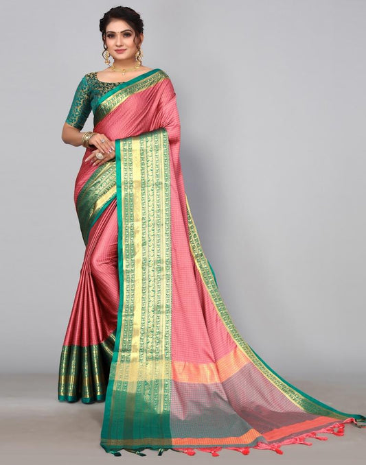 Rose Pink Kanjivaram Silk Saree | Sudathi
