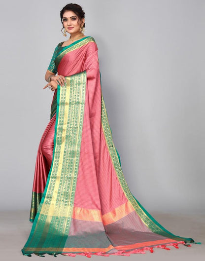 Rose Pink Kanjivaram Silk Saree | Sudathi
