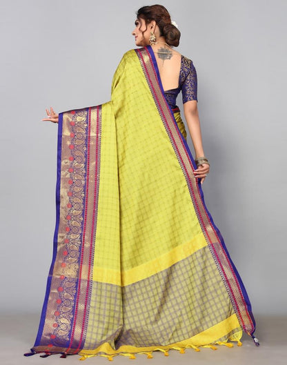 Lemon Green Kanjivaram Silk Saree | Sudathi