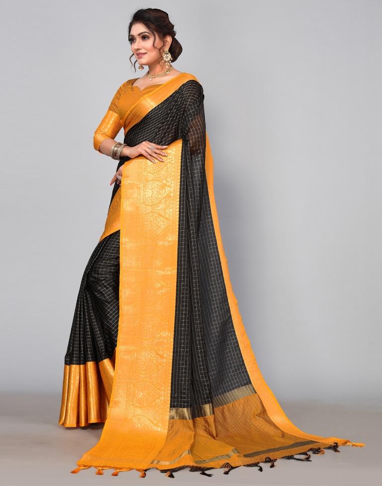 Black Kanjivaram Silk Saree | Leemboodi