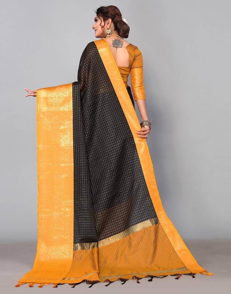 Black Kanjivaram Silk Saree | Leemboodi