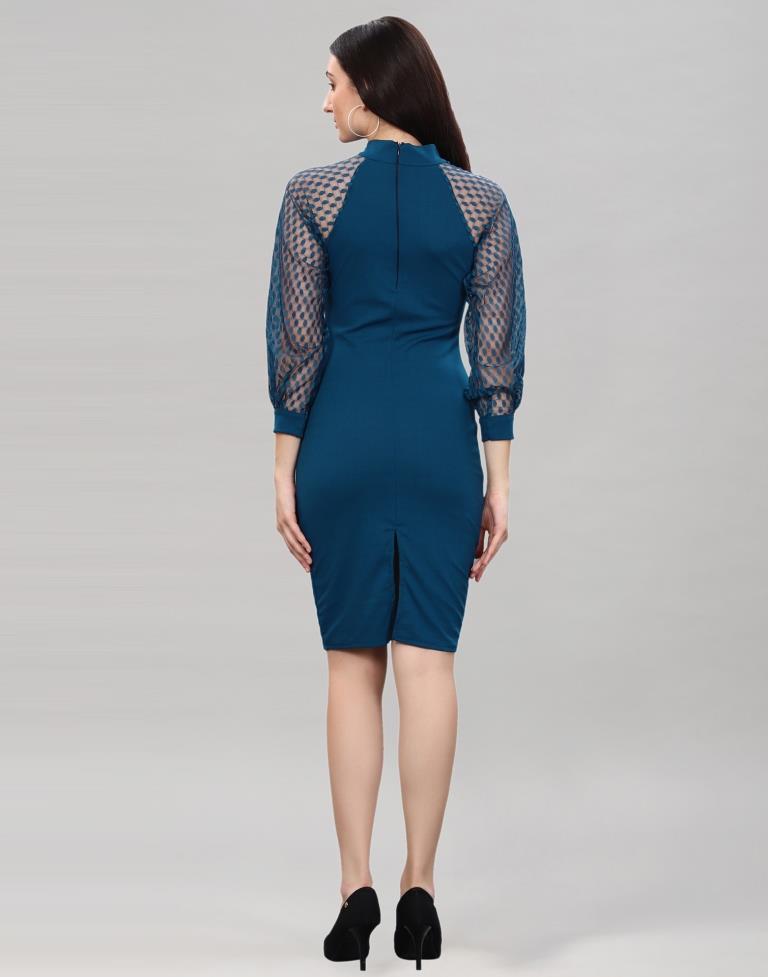 Teal Knitted Bodycon Dress | Sudathi