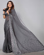 Dark Grey Georgette Saree | Sudathi