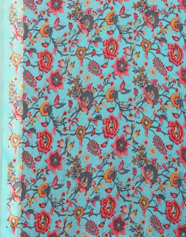 Sky Blue Georgette Saree | Leemboodi