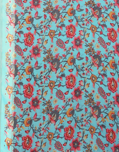 Sky Blue Georgette Saree | Leemboodi