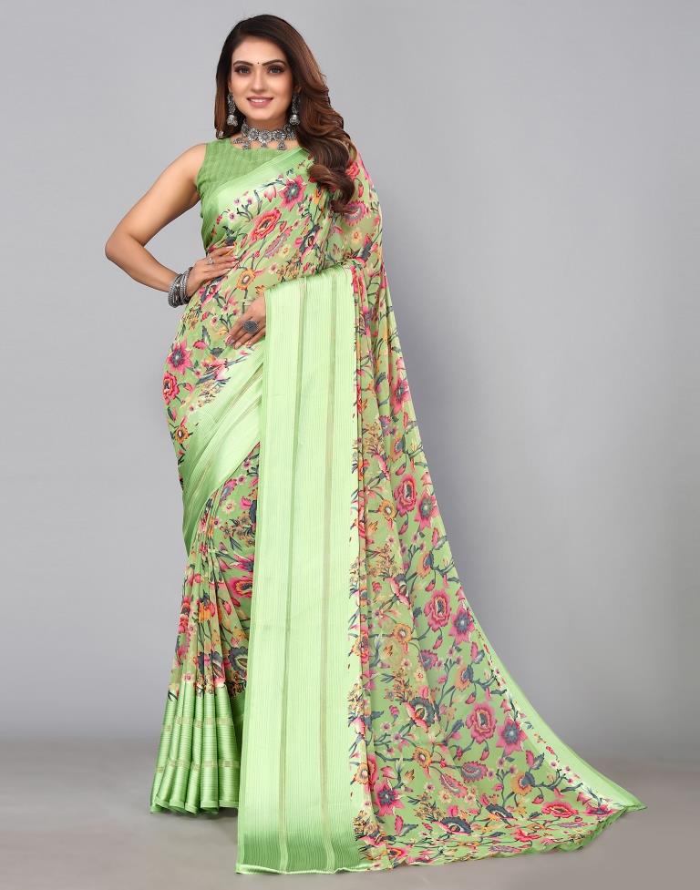 Light Green Georgette Saree | Sudathi