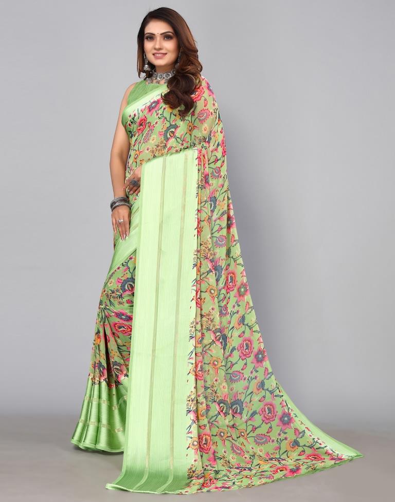 Light Green Georgette Saree | Sudathi