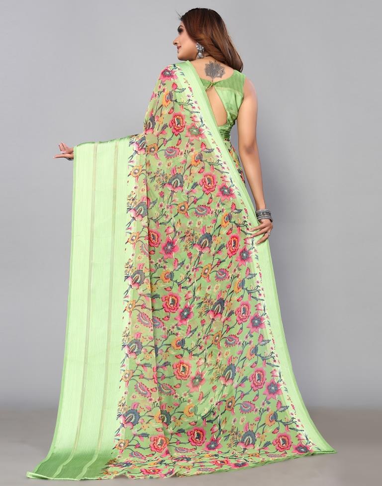 Light Green Georgette Saree | Sudathi