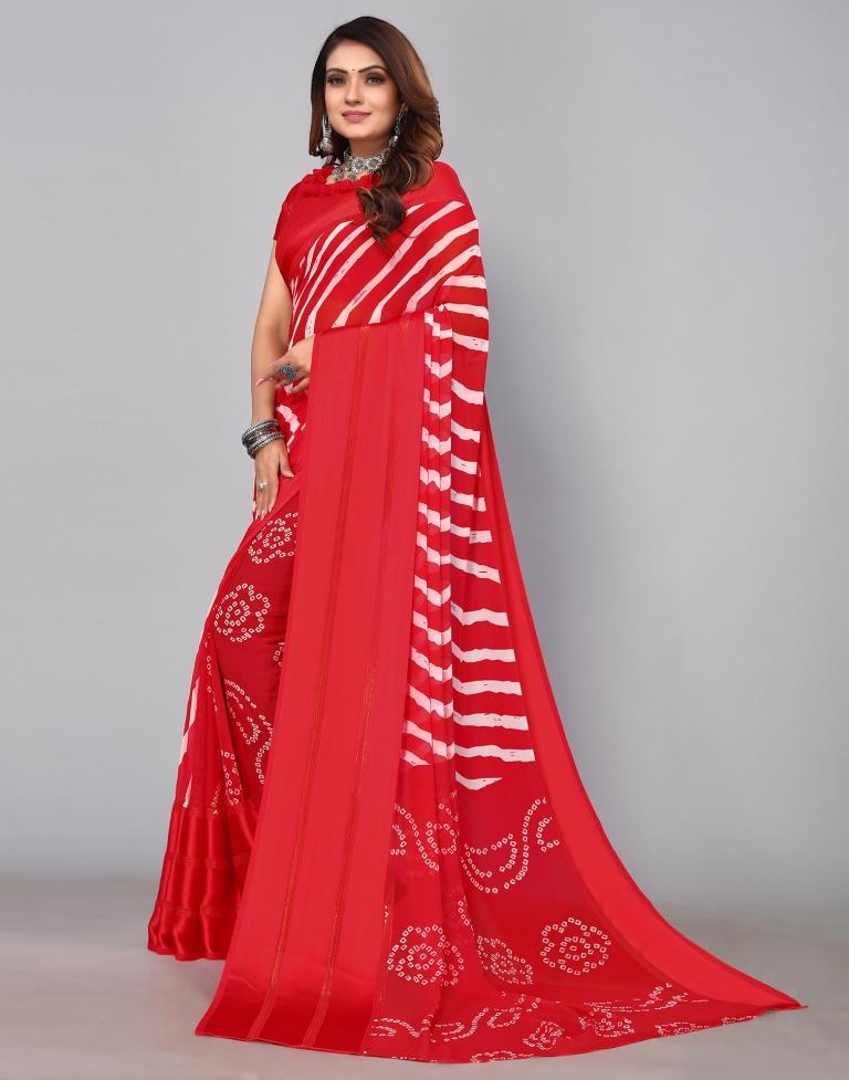 Red Georgette Saree | Sudathi