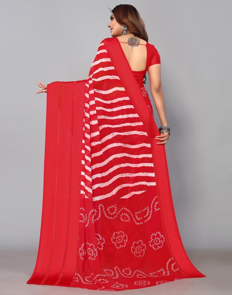 Red Georgette Saree | Sudathi