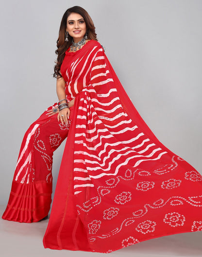 Red Georgette Saree | Sudathi