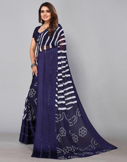 Navy Blue Georgette Saree | Sudathi
