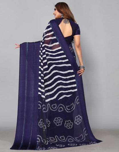 Navy Blue Georgette Saree | Sudathi