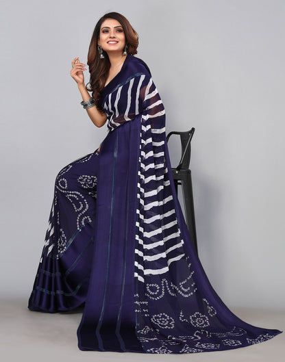 Navy Blue Georgette Saree | Sudathi