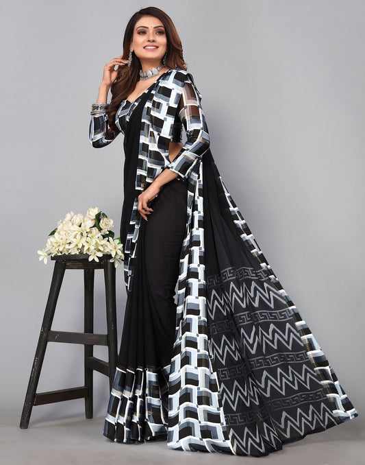 Black Georgette Saree | Sudathi